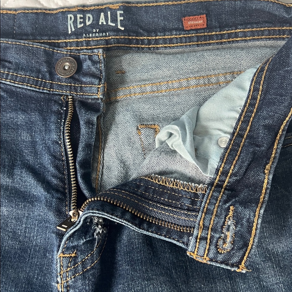 Red Ale Men's Blue Straight Jeans 32x36 (Measures 30x34) - Picture 5 of 12